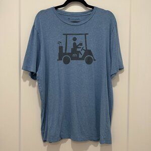 TRAVIS MATHEW blue golf cart graphic t-shirt (L)